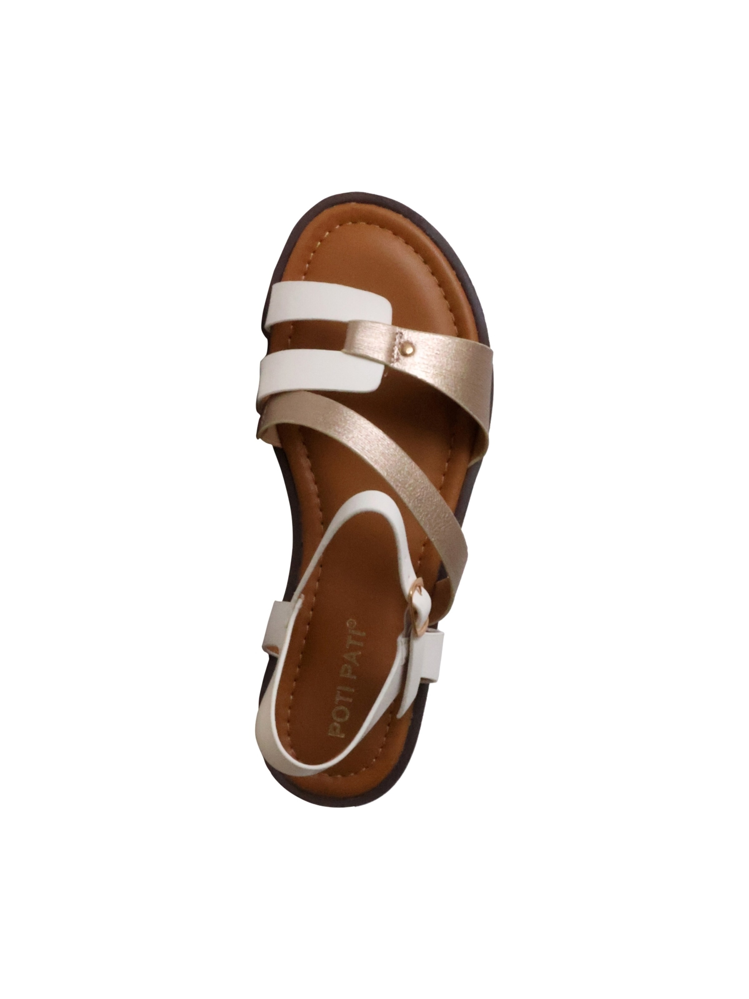 POTI PATI Sandal 'Flache Sandalen mit Riemchen' in White