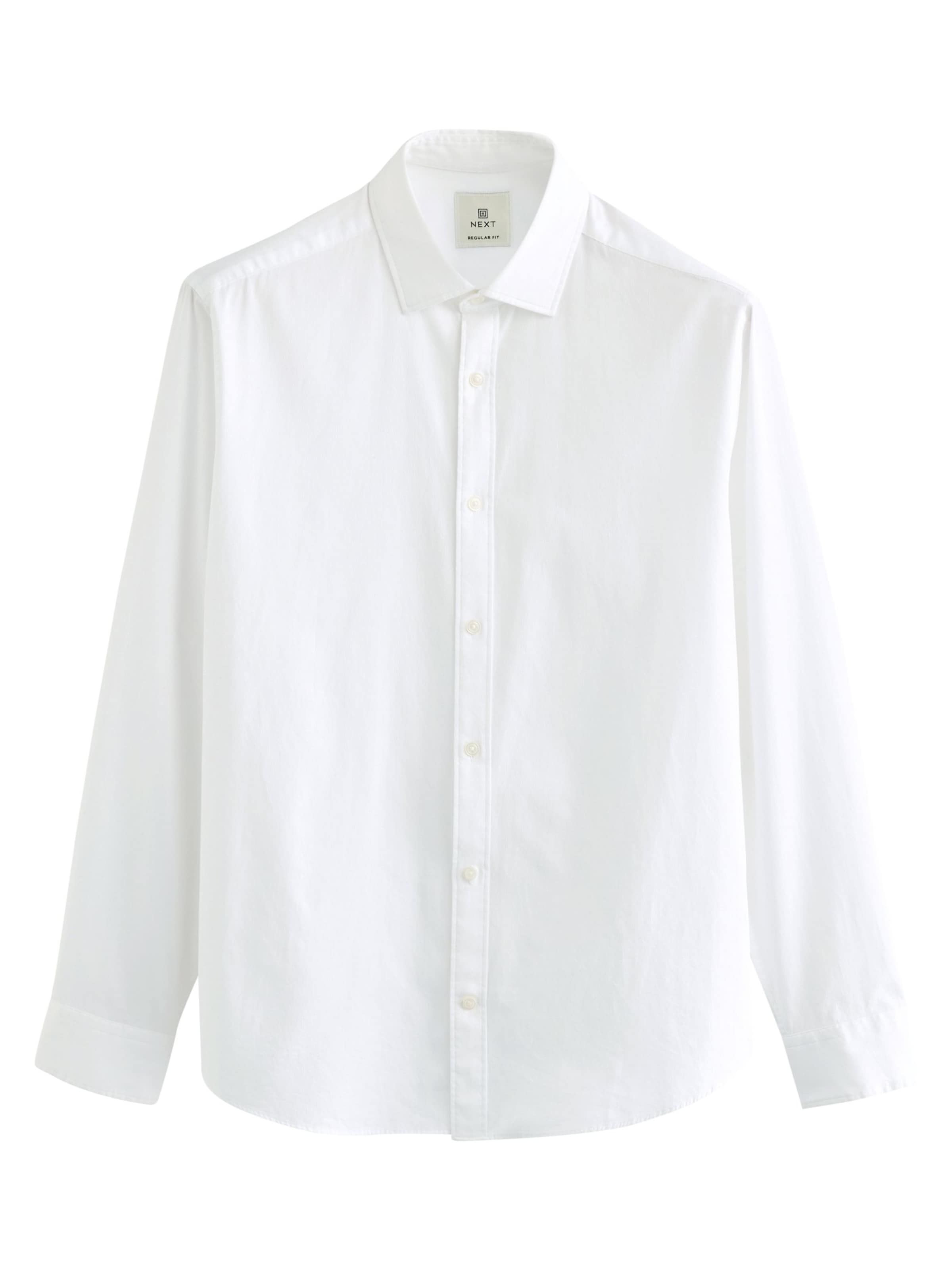 Next Regular fit Button Up Shirt in White: front