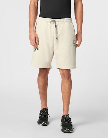 Plein Sport Regular Shorts 'Scratch' in Beige: Vorderseite