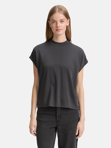 TOM TAILOR DENIM Shirt in Zwart: voorkant