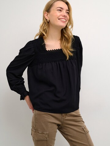 Cream Blouse 'Milla' in Zwart: voorkant