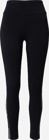 Skinny Pantaloni sport de la EA7 Emporio Armani pe negru: față