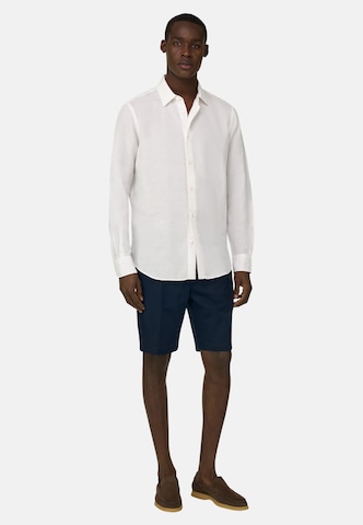 Boggi Milano Slimfit Bandplooibroek 'B.Sustainable' in Blauw