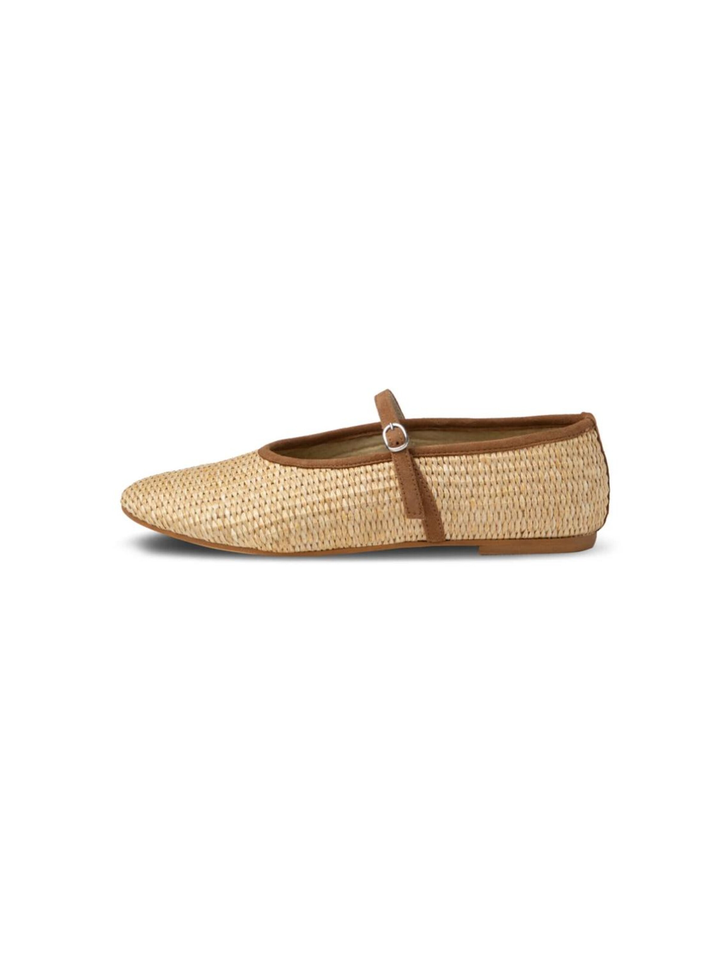 Flarelle Ballet Flats with Strap 'Carlotta' in Beige: front