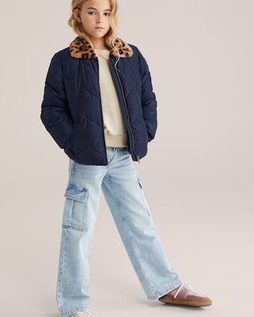 WE Fashion Демисезонная куртка в Синий