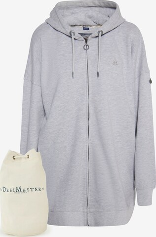 DreiMaster Vintage Zip-Up Hoodie in Grey: front