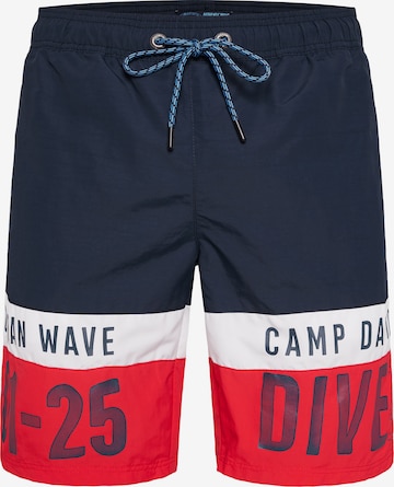Shorts de bain CAMP DAVID en bleu : devant