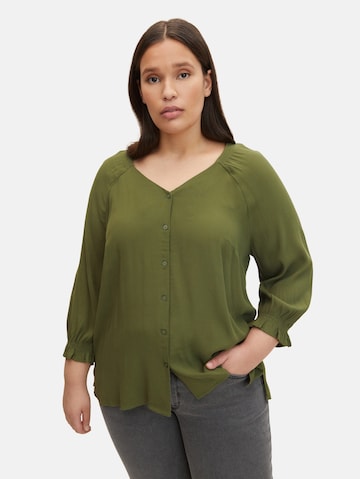 Tom Tailor Women + Blouse in Groen: voorkant