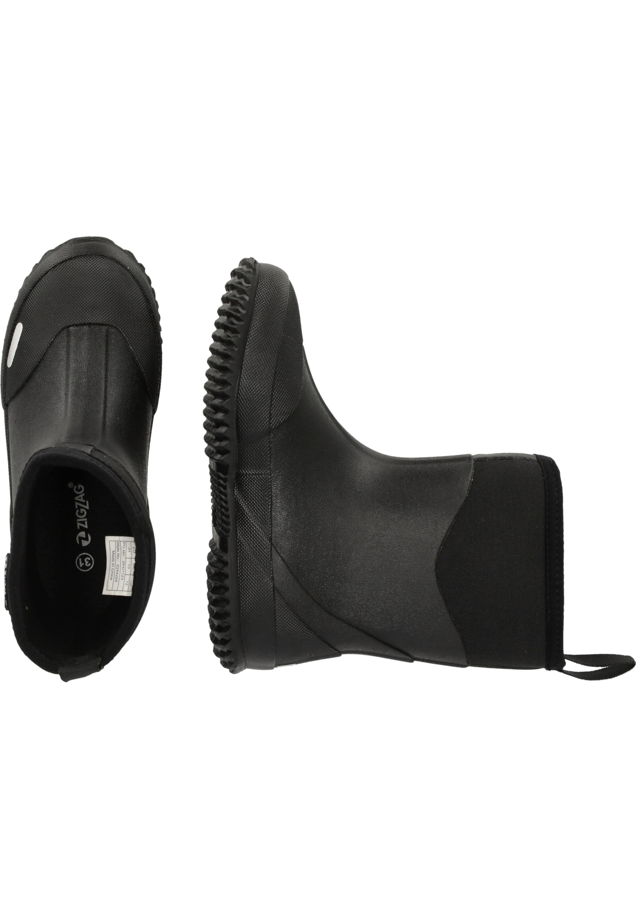 ZigZag Rubber boot 'Jude' in Black
