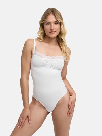 cfab (formerly creamy fabrics) Shaping Bodysuit in White: front
