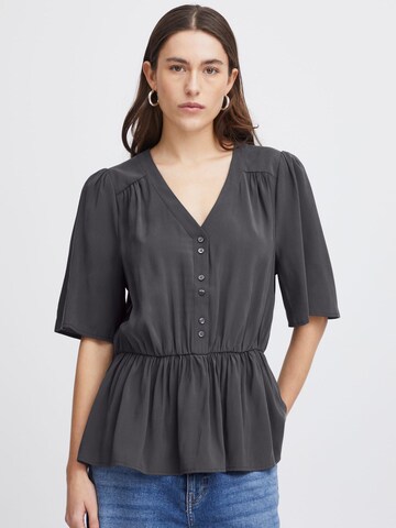 Camicia da donna 'Cinoma' di ICHI in grigio: frontale