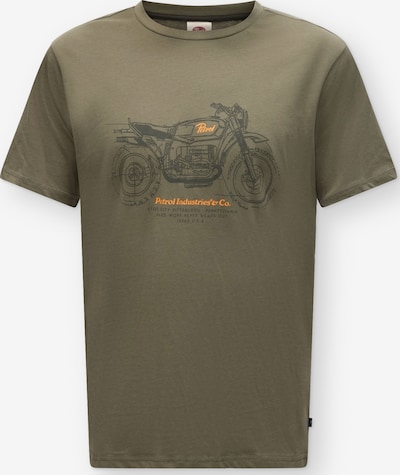 Petrol Industries T-Shirt en S en olive / vert foncé / orange, Vue avec produit