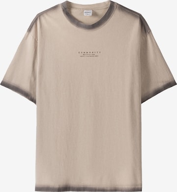 T-Shirt Bershka en beige : devant