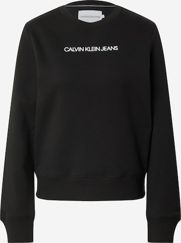 Calvin Klein Jeans Sweatshirt in Zwart: voorkant