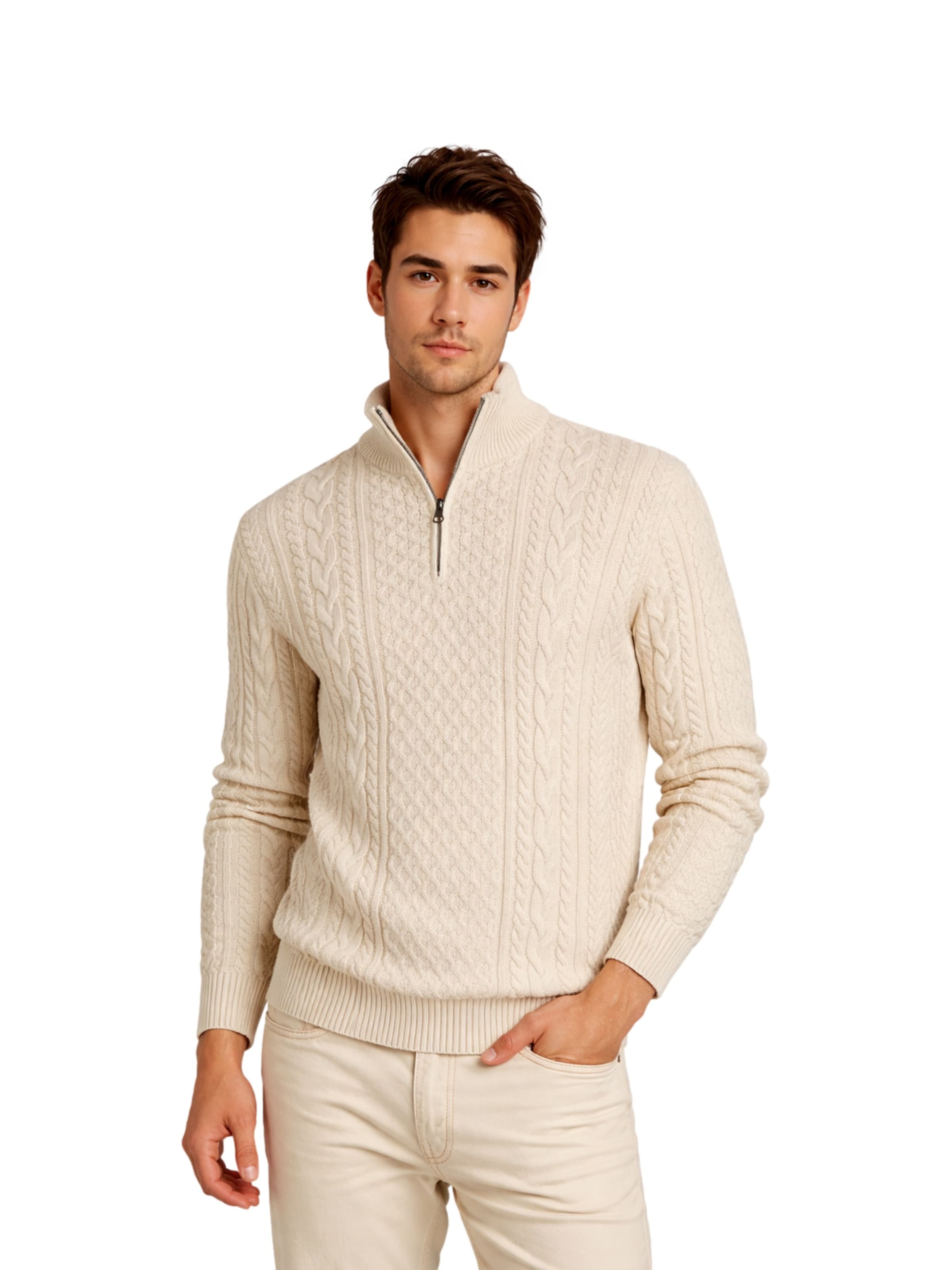 Pulover 'JPRBLUCALLUM' de la JACK & JONES pe bej: față