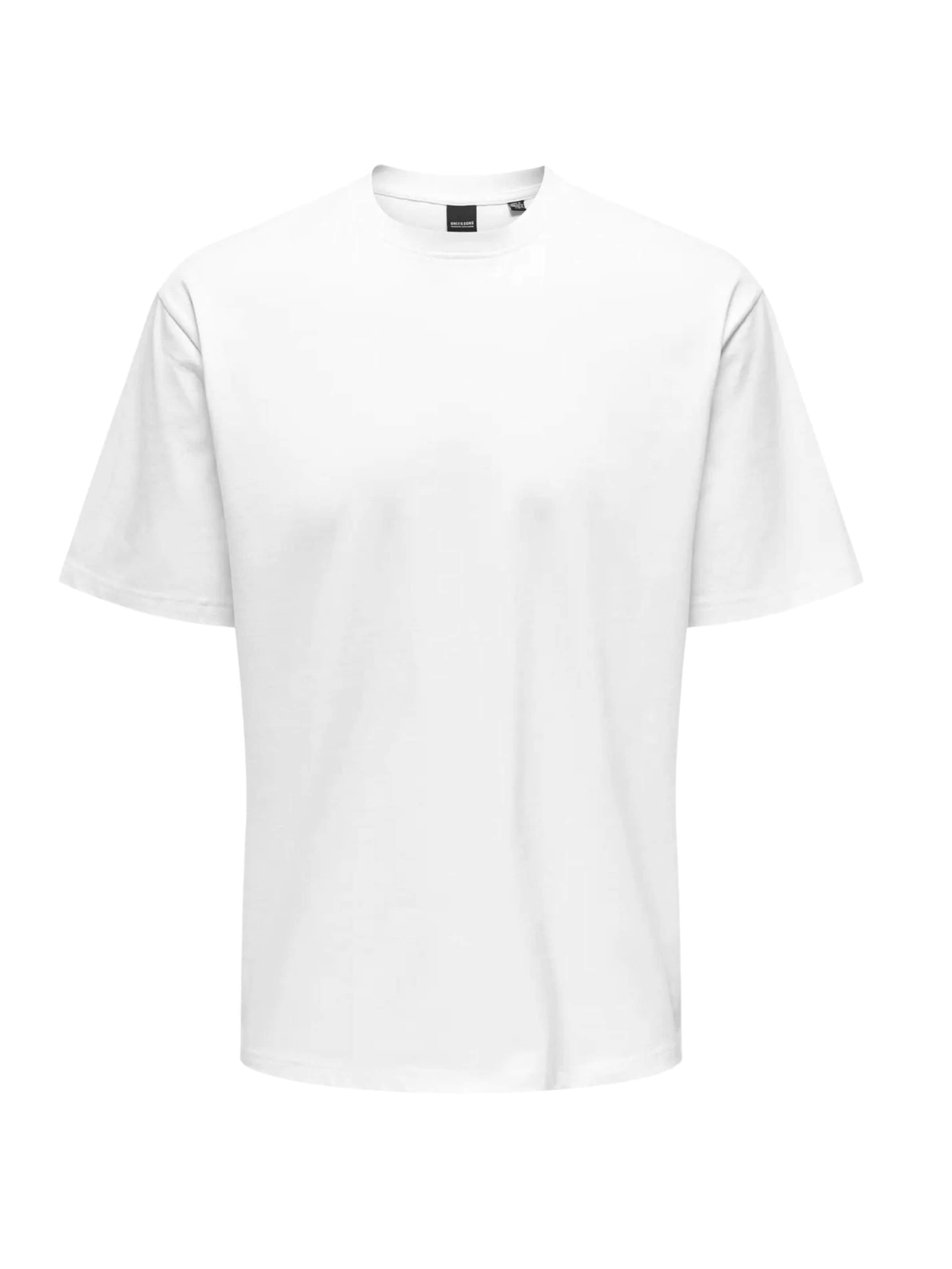 Only & Sons Shirt 'ONSFRED LIFE RLX SS TEE NOOS' in de kleur Wit, Productweergave