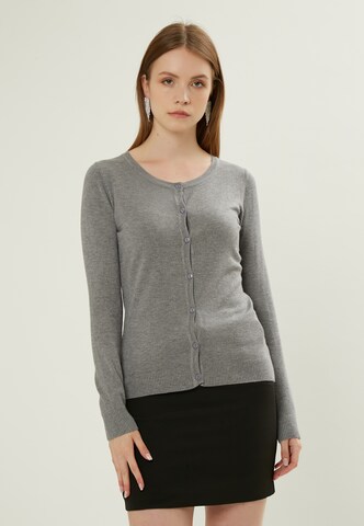 Influencer Knit cardigan in Grey: front