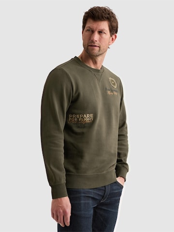 PME Legend Bluzka sportowa 'Sweatshirt with garment-dye wash and artworks' w kolorze zielony