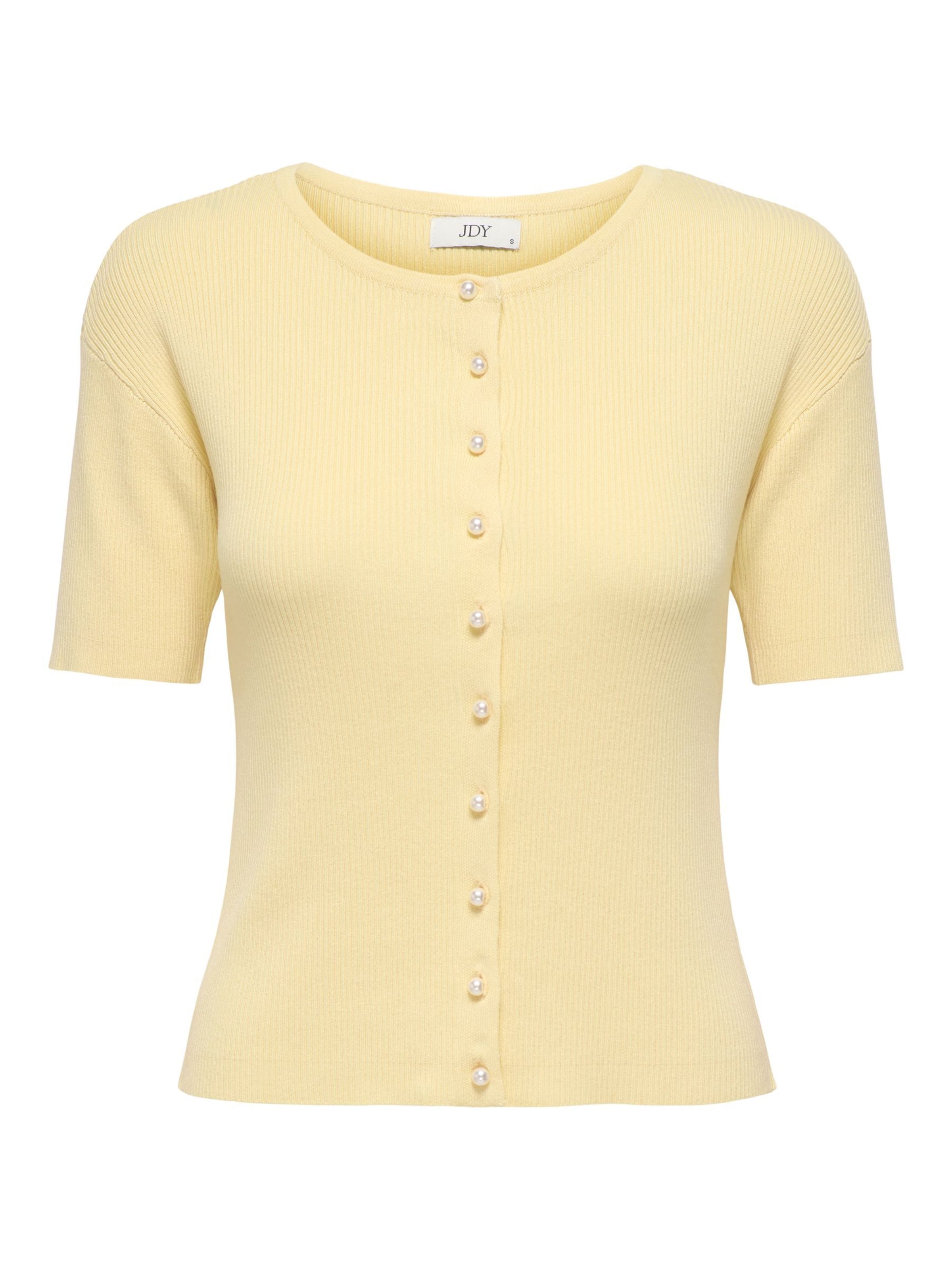 JDY Gebreid vest 'JDYGaby' in Geel: voorkant