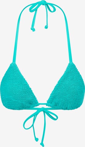 Moda Minx Triangle Bikini Top in Blue: front