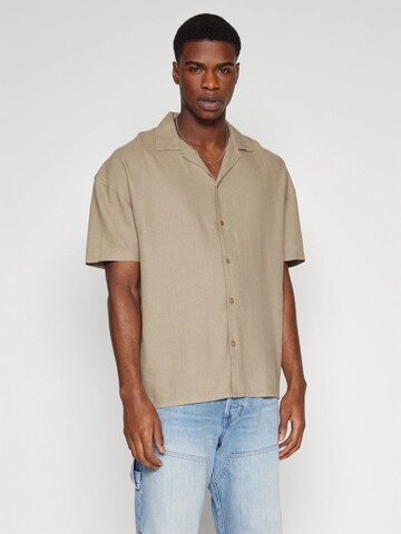 Denim Project Regular Fit Shirt ' DP Linen ' in Beige: Vorderseite
