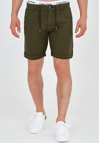 INDICODE JEANS Regular Chino Pants ' Beauvals ' in Green: front