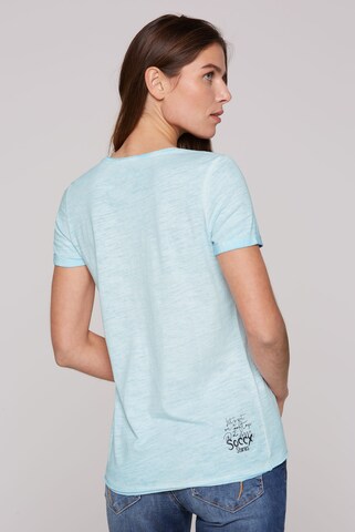 Soccx T-Shirt im Used Look mit Label Prints in Blau