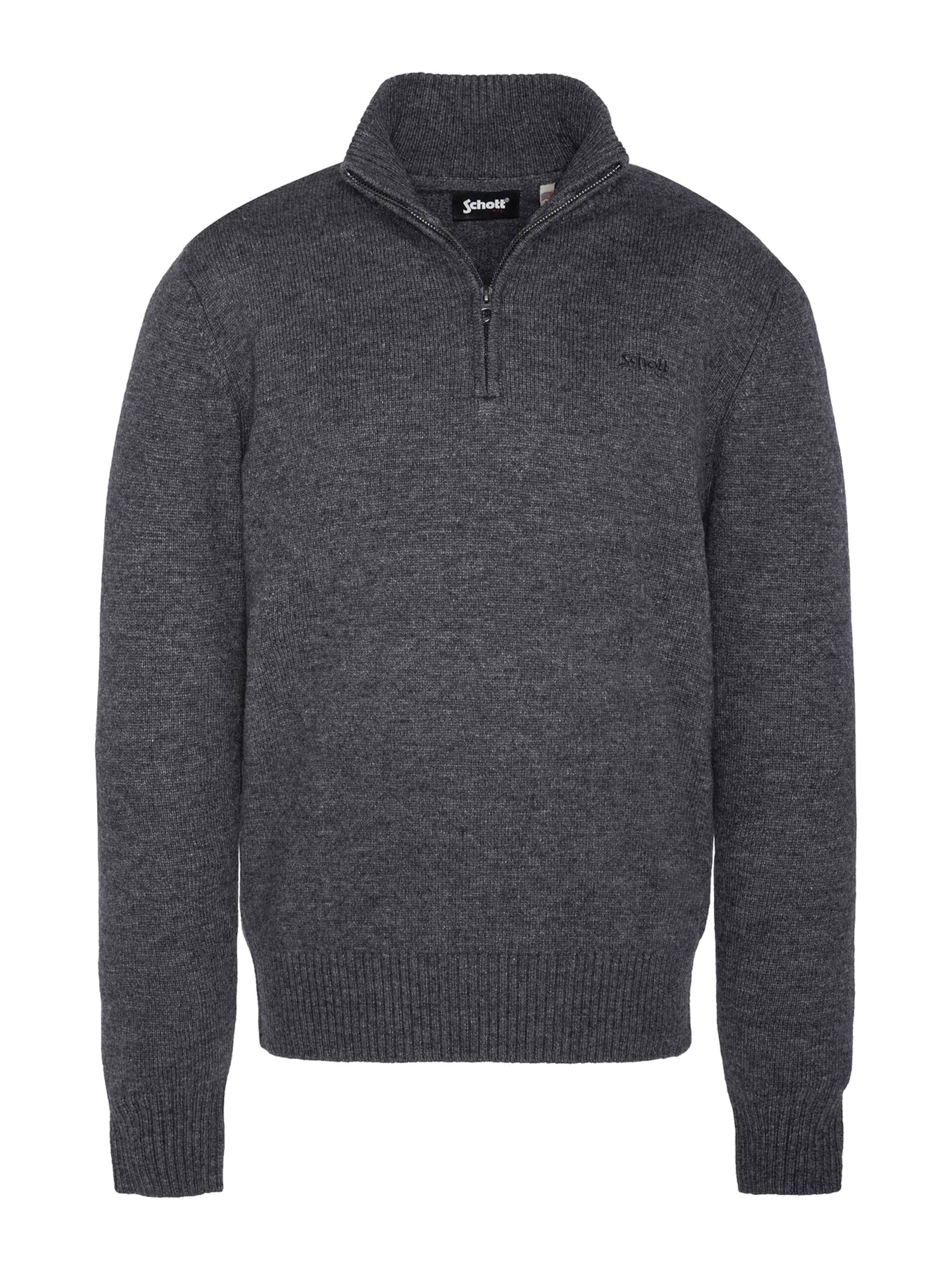Schott NYC Trui 'Lance2' in Grijs: voorkant