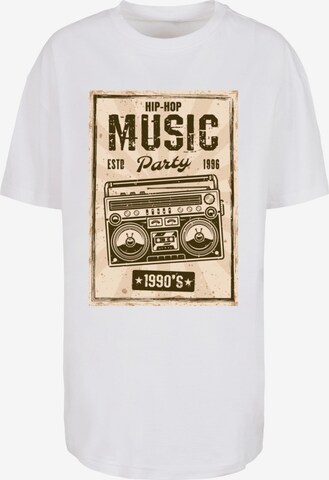 T-shirt 'Retro Boom' Mister Tee en blanc : devant