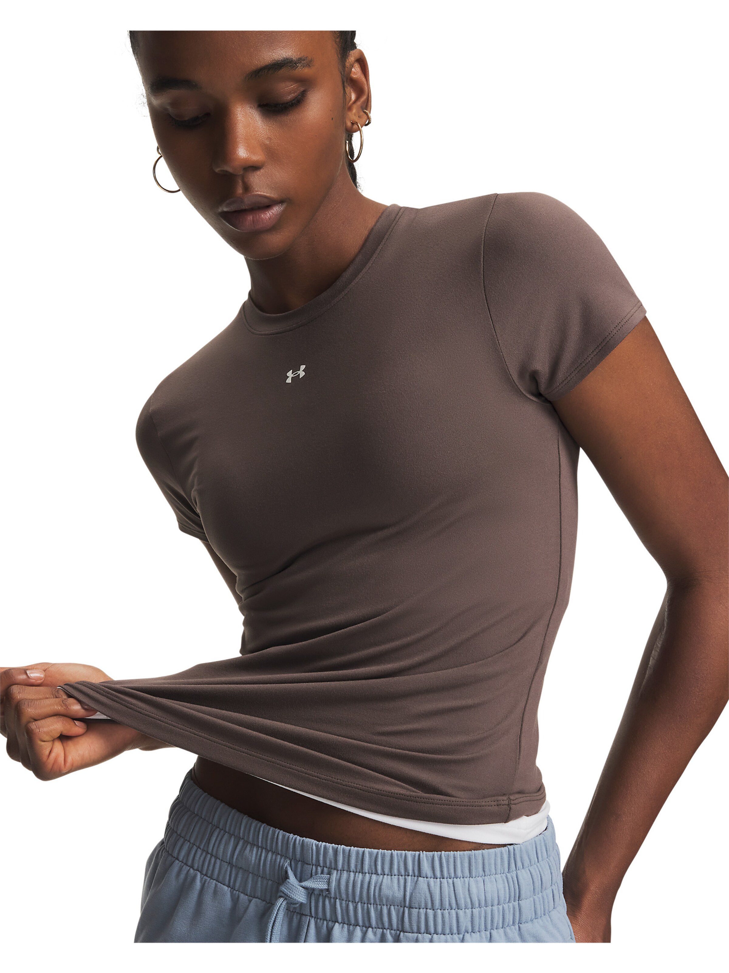 UNDER ARMOUR Functioneel shirt 'Motion' in Bruin