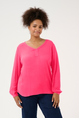 KAFFE CURVE Blus 'Ami' i rosa: framsida