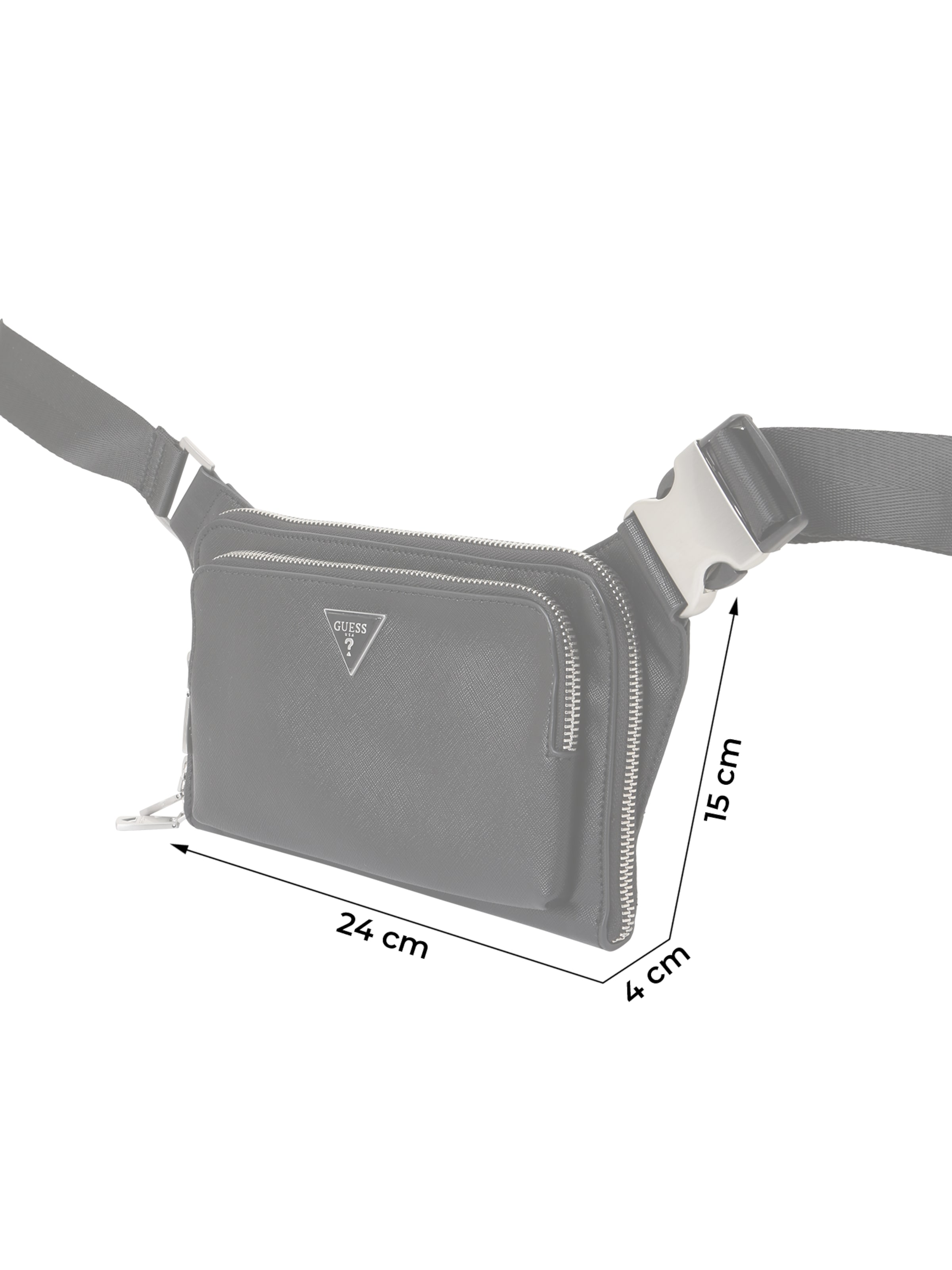 Sacs banane 'MILANO FLAT BUMBAG W FRT PKT' GUESS en noir