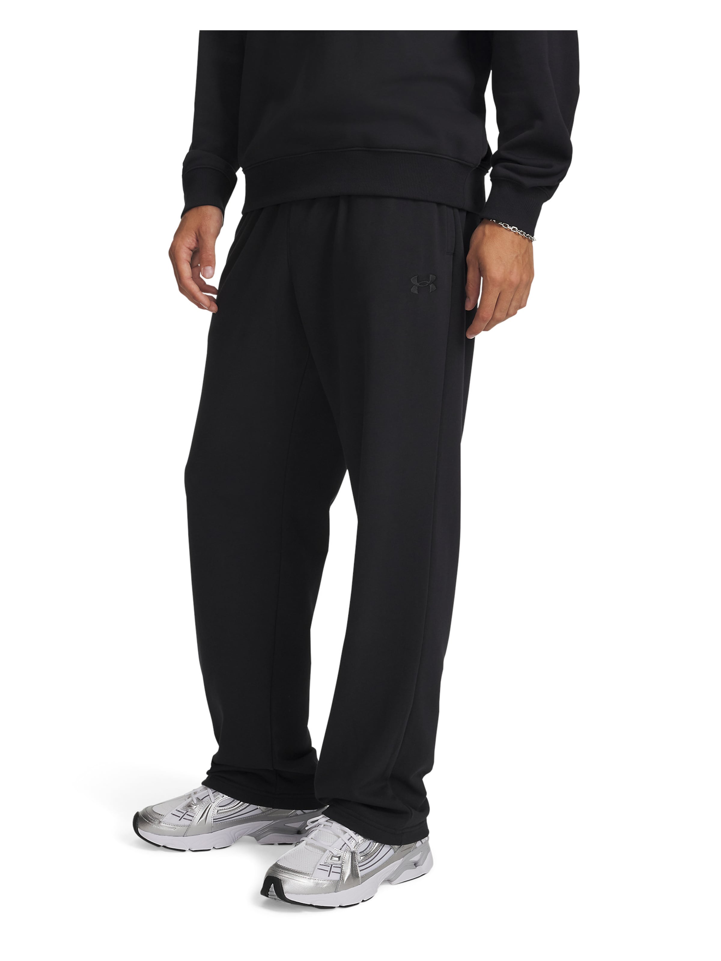 UNDER ARMOUR Loosefit Sportbroek 'Rival' in Zwart: voorkant