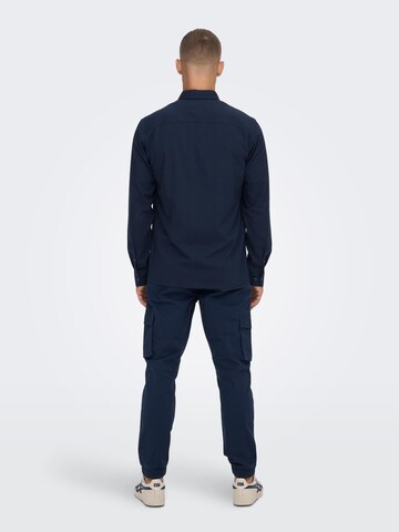 Only & Sons Regular Fit Hemd 'Yuki' in Blau