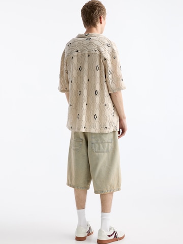 Pull&Bear Comfort Fit Hemd in Beige