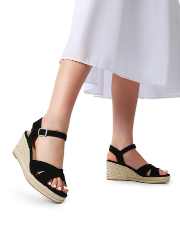 Dream Pairs Sandal 'Elegante Espadrille-Keilsandalen' in Black