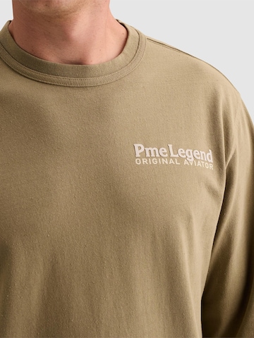 PME Legend - Camiseta 'Relaxed fit T-shirt with long sleeves and back artwork' en verde