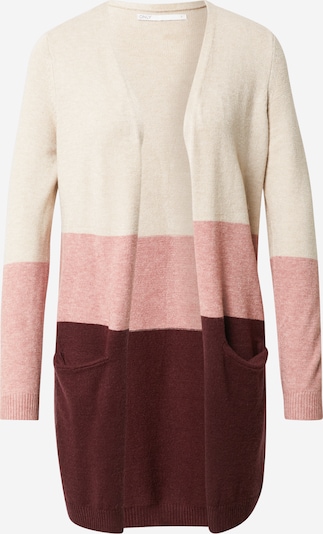 ONLY Cardigan 'Queen' in beige / pink / weinrot, Produktansicht