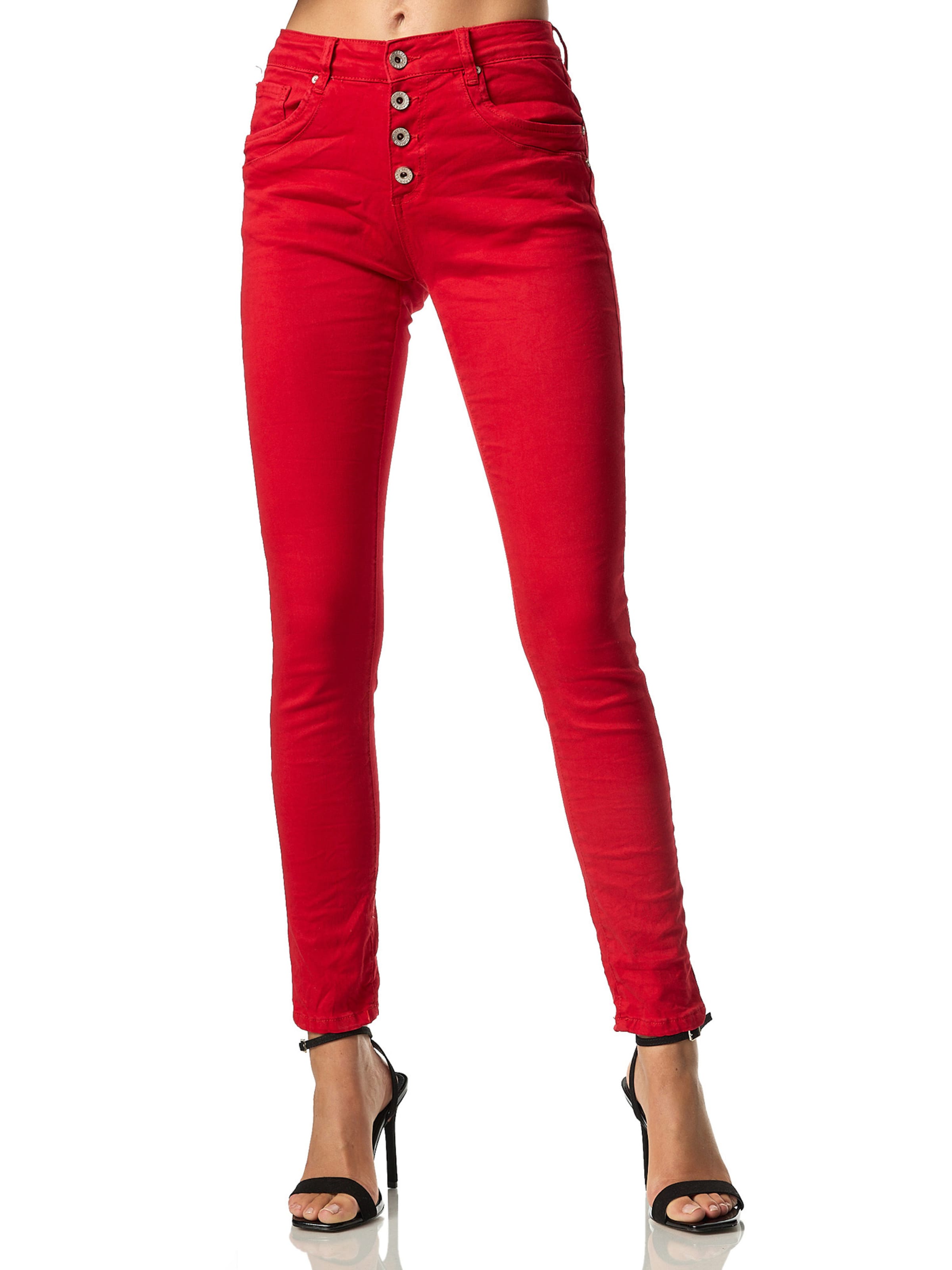 Elara Skinny Jeans in Red