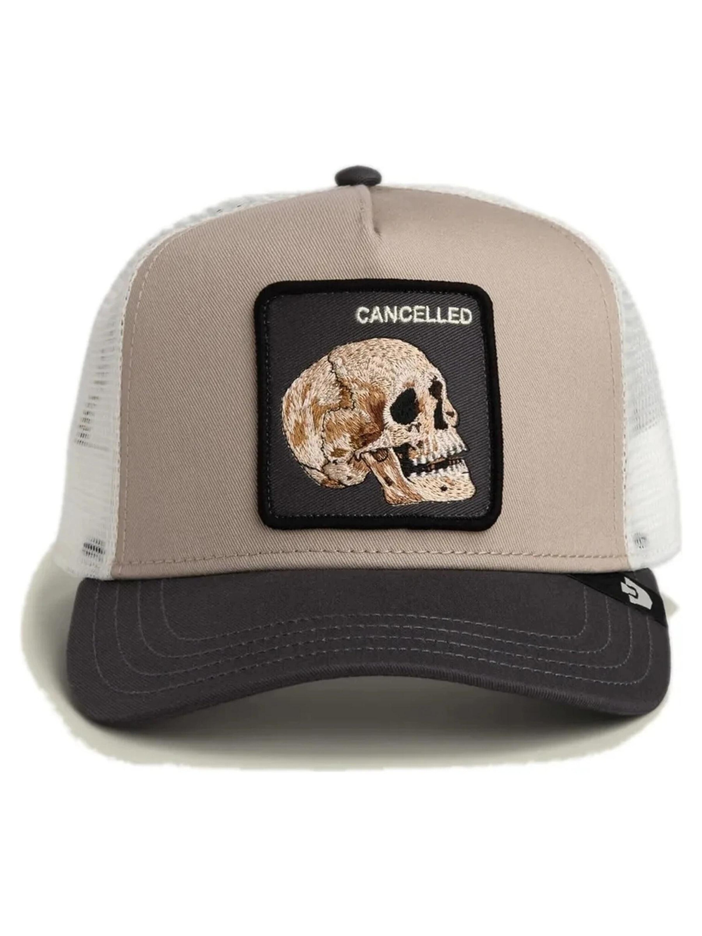 GOORIN Bros. - Gorra 'Gorra goorin beige calavera cancelled skull trucker cap' en beige: frente