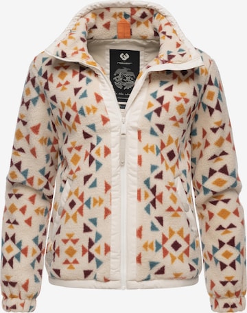 Ragwear Fleece Jacket 'Nordicka Aztec' in Beige: front