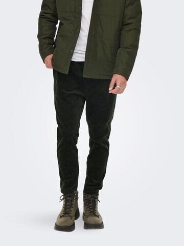 Only & Sons Regular Trousers 'Linus Life' in Green: front