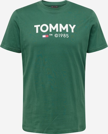 T-Shirt 'ESSENTIAL' Tommy Jeans en vert : devant