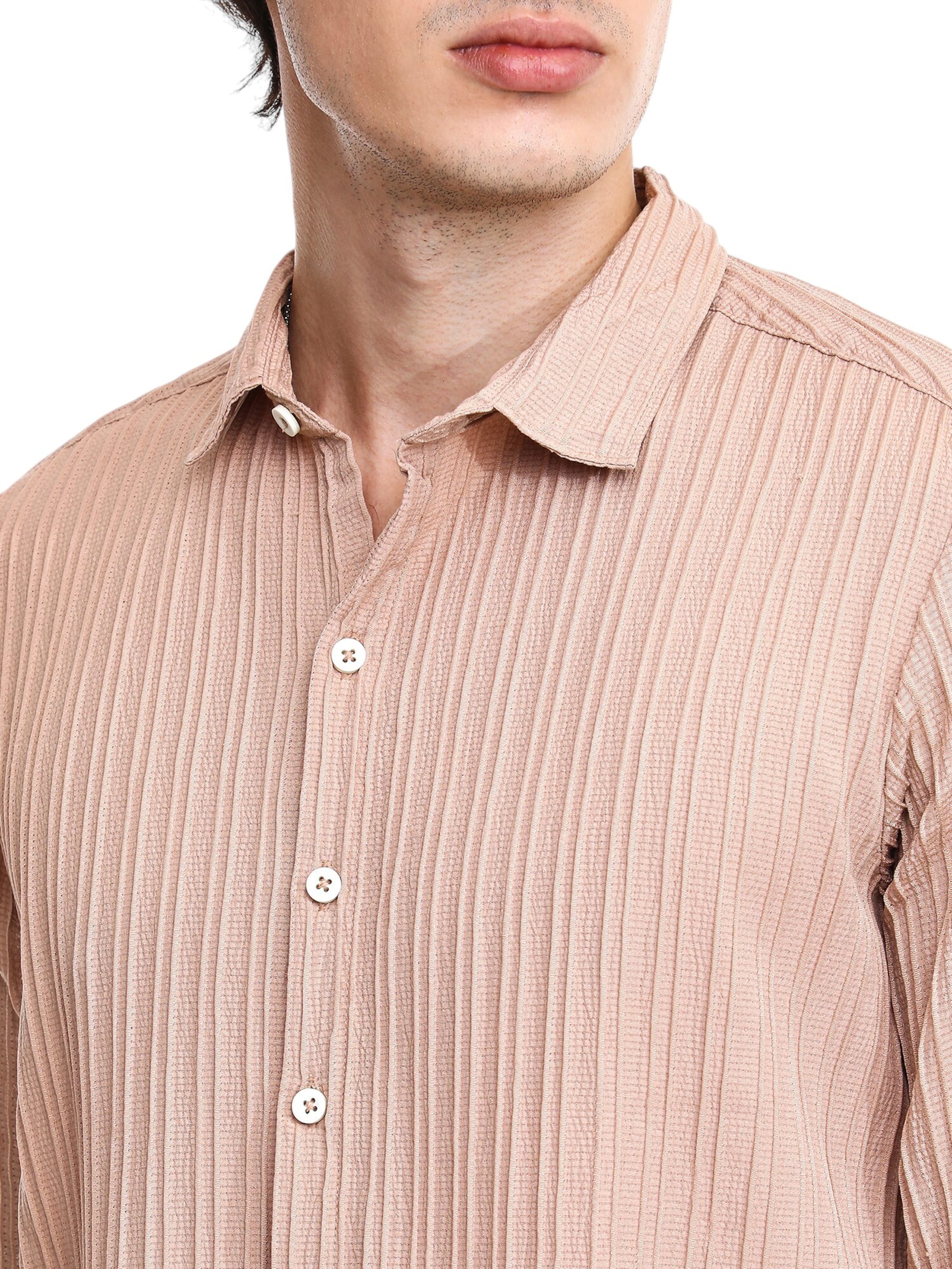 Campus Sutra Regular fit Button Up Shirt 'Tillie' in Beige