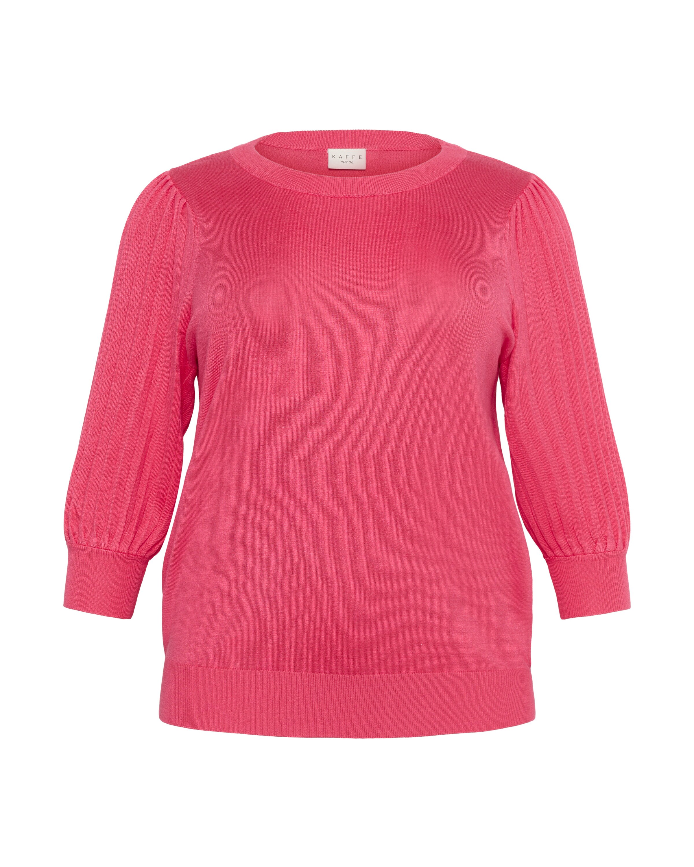 KAFFE CURVE Trui 'Loni' in Roze: voorkant