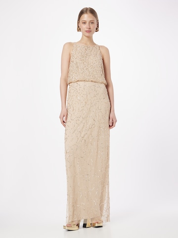 Papell Studio Dress in Beige: front