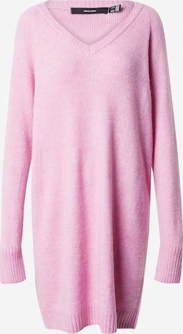 VERO MODA Knit dress 'ELLYLEFILE' in Pink: front