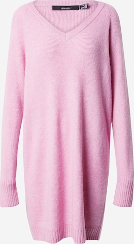 Robes en maille 'ELLYLEFILE' VERO MODA en rose : devant