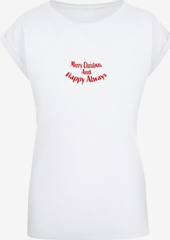T-shirt 'Merry Christmas And Happy Always' Merchcode en blanc : devant