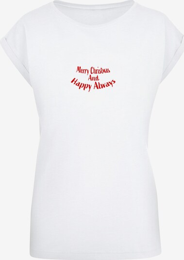 Merchcode T-shirt 'Merry Christmas And Happy Always' en rouge / blanc, Vue avec produit